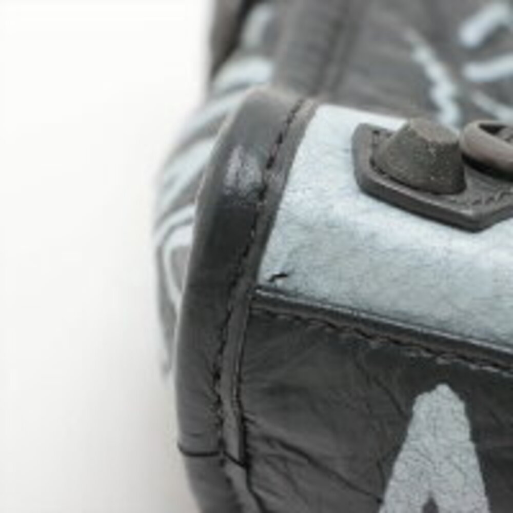 Balenciaga City Graffiti Paint Handbag Black - Picture 5 of 13
